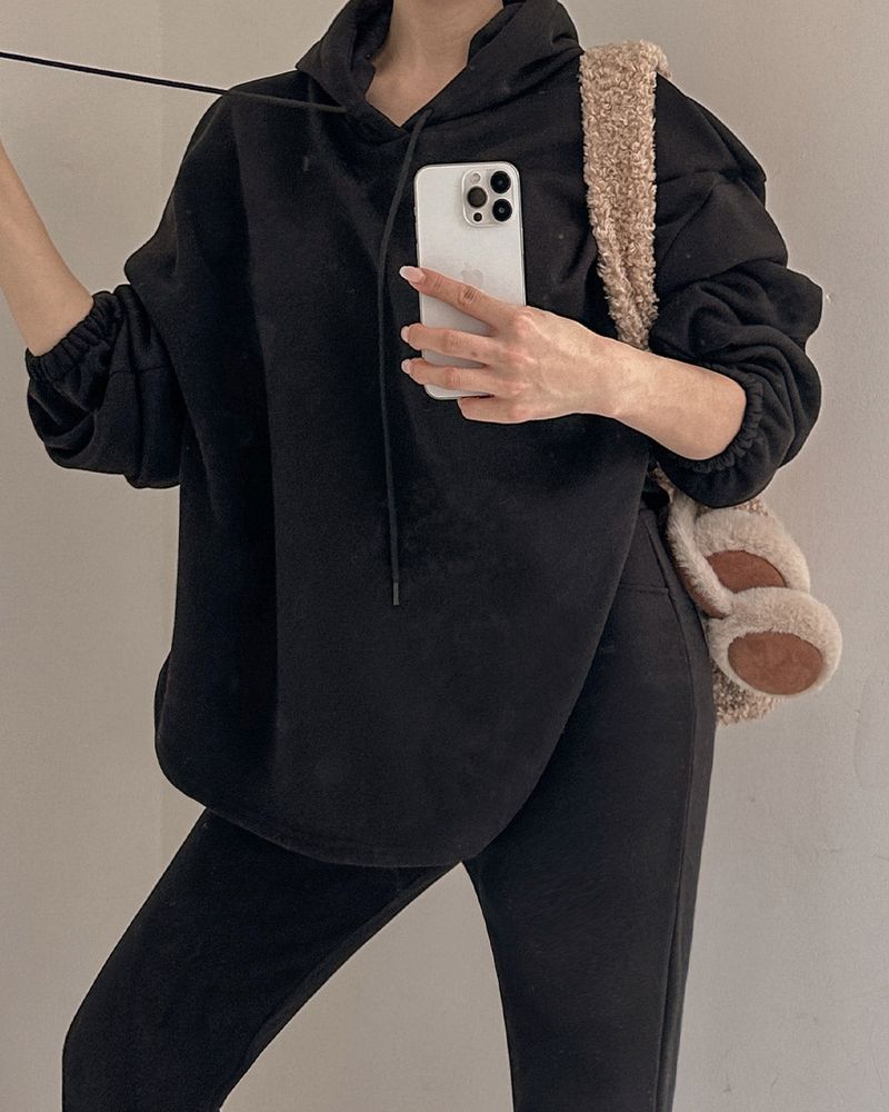 Hooded hoodie & pants set
