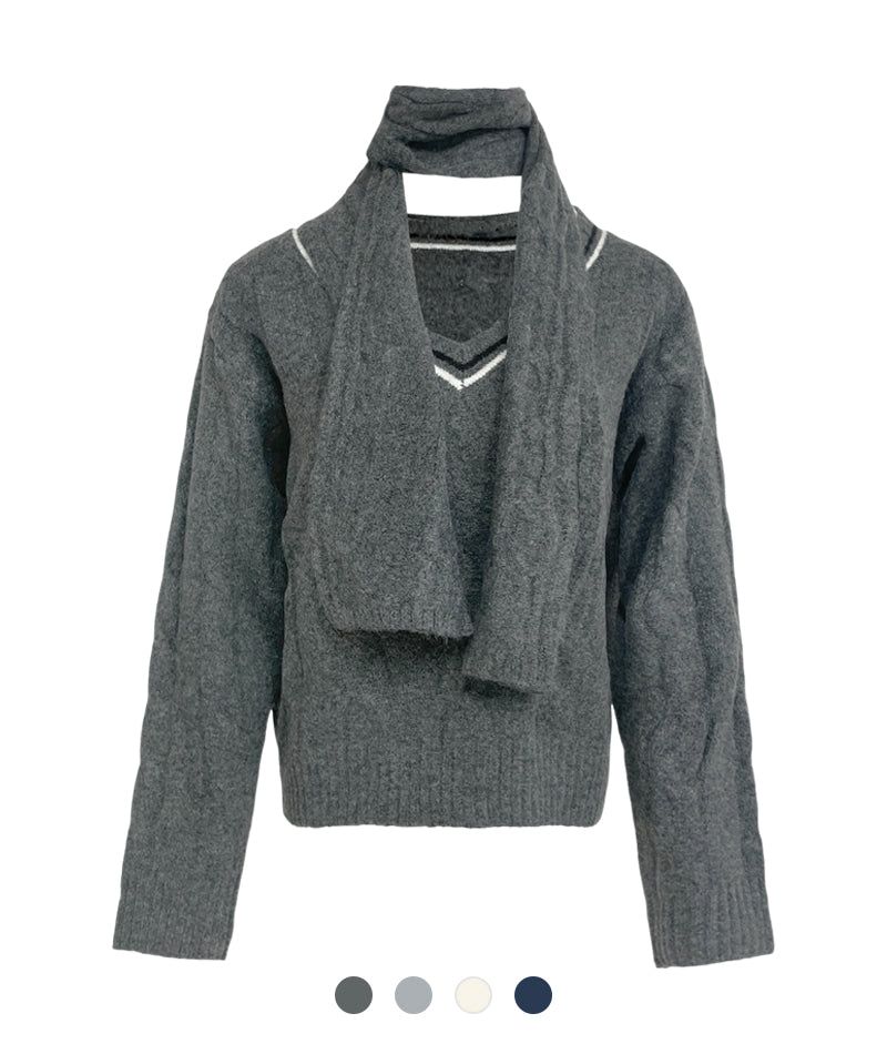 Cozy&Kitsch(コージーアンドキッチ)の「Lyle Modern Muffler Knit Top(Tops)」