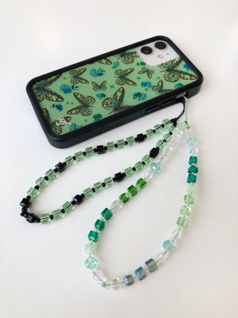 NATURE Green Crystal Phone Strap