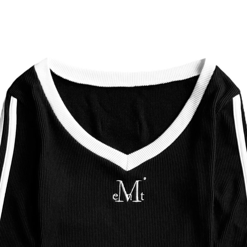 BINDING TRACK LINE V-NECK T (3color)
