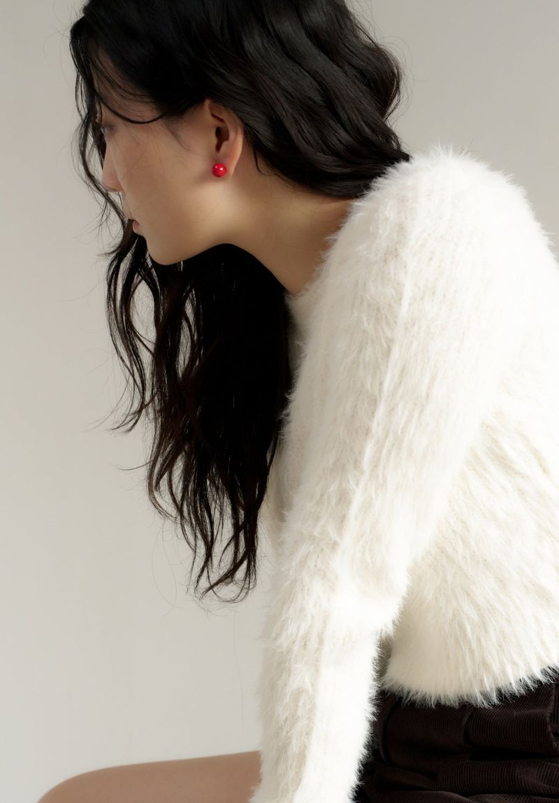 red ball earring