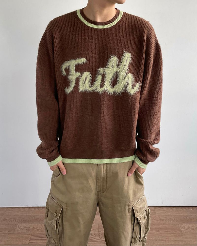 Faith Lettering Knit