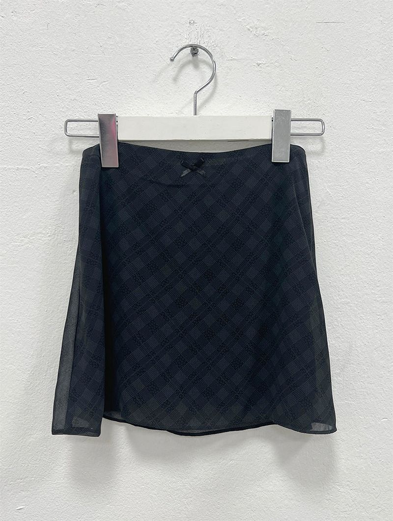 CHECK CHIFFON MINI SKIRT (4C)