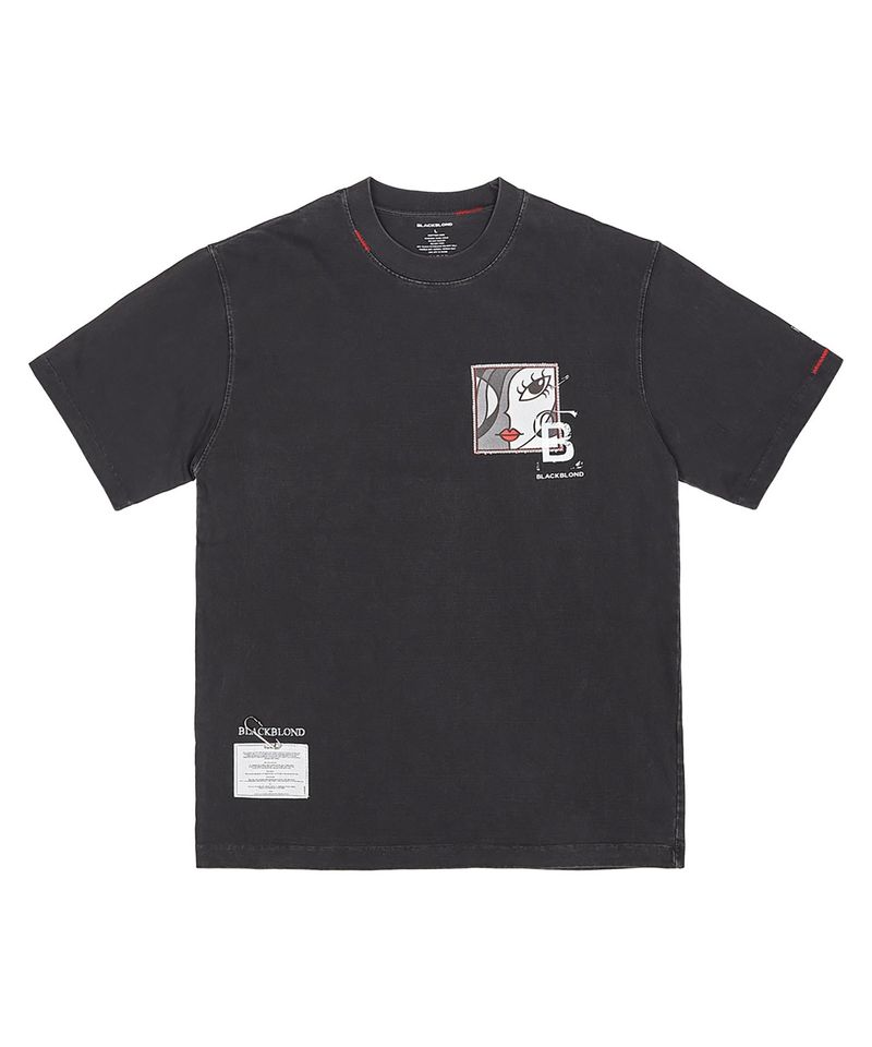 BLACKBLOND（ブラックブロンド）の「BBD ポップクラッシュピグメントTシャツ (ビンテージブラック)（トップス）」
