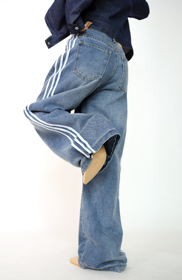 street track denim pants