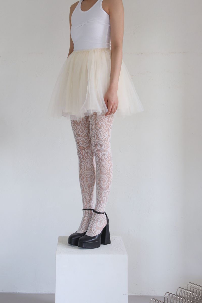 flower lace mesh tights