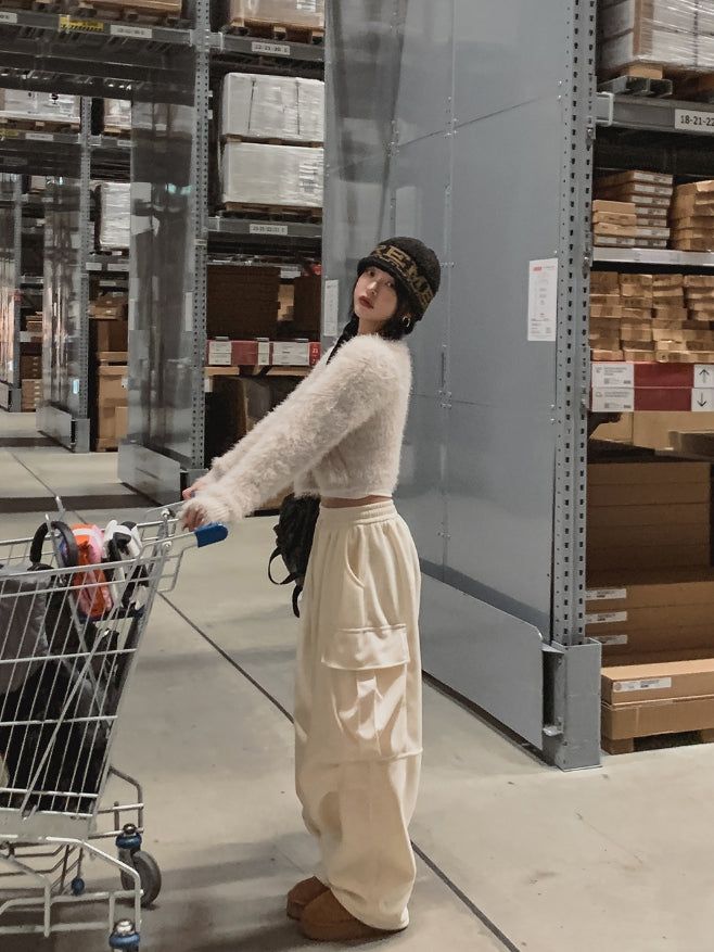 [Mink Brushed] Luxy Two Way Corduroyn Pintuck Cargo Pants