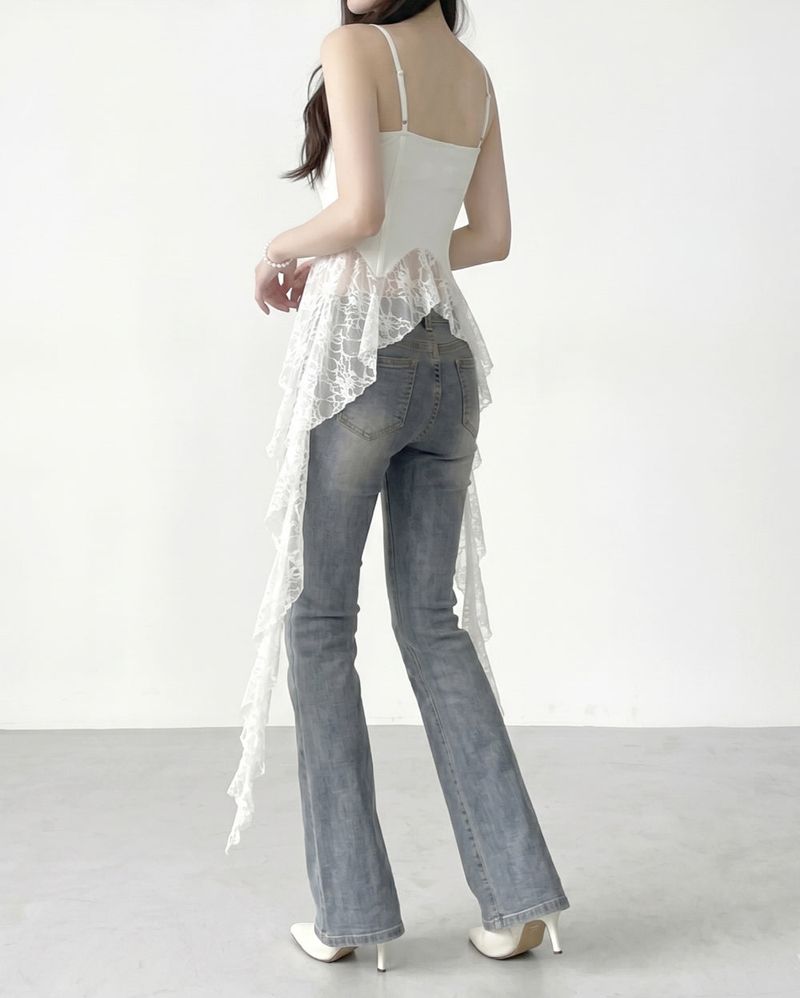 Bella Lace Uneven Sleeveless