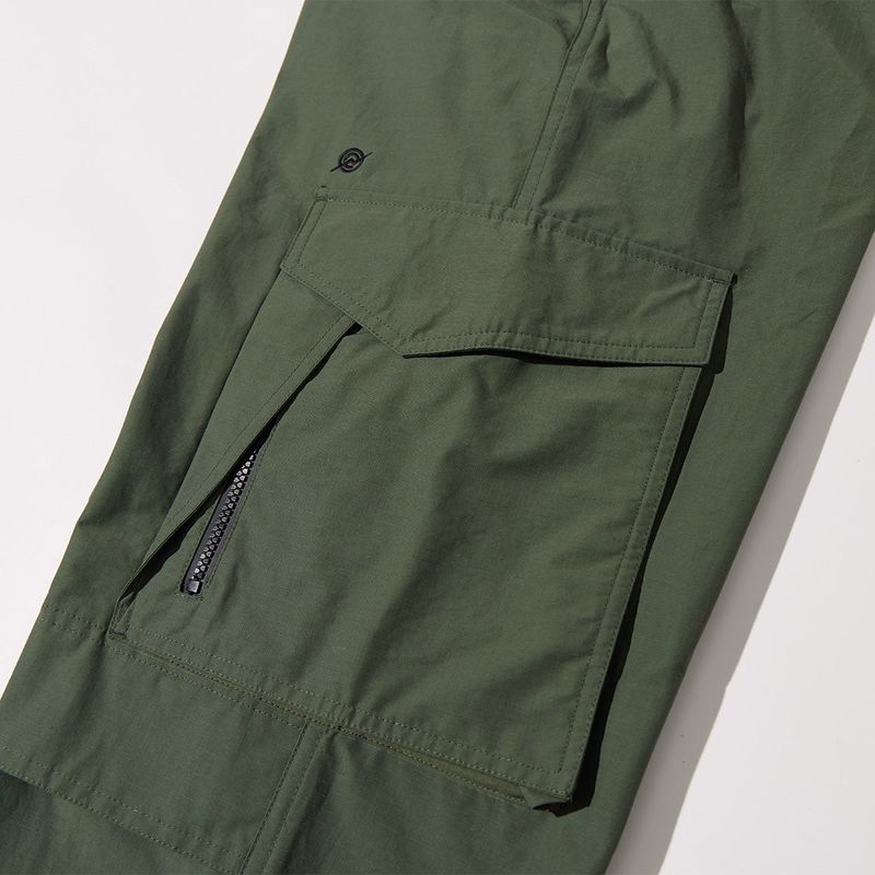 Nylon RIB Ventilation Cargo Pants - KHAKI