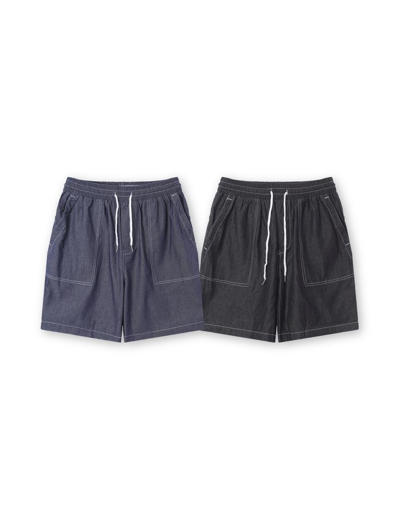 Indigo set-up denim shorts