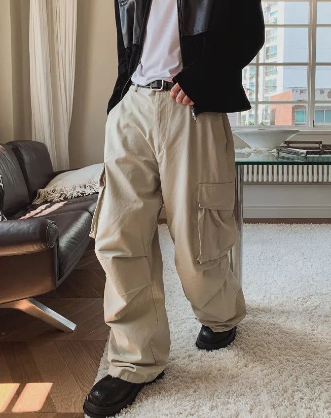 Paul Wide Cargo Cotton Pants
