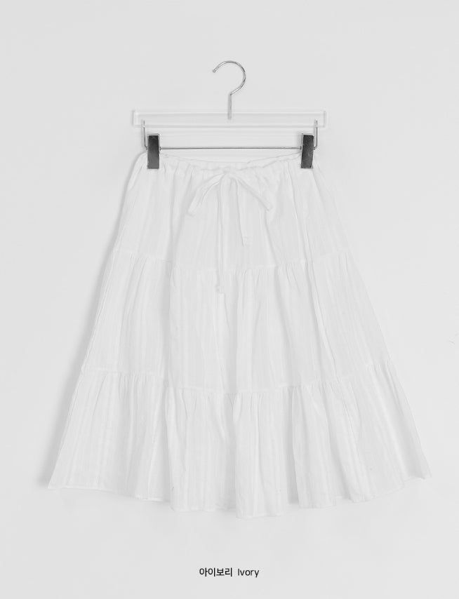 Hariki Stripe Banding Midi Skirt