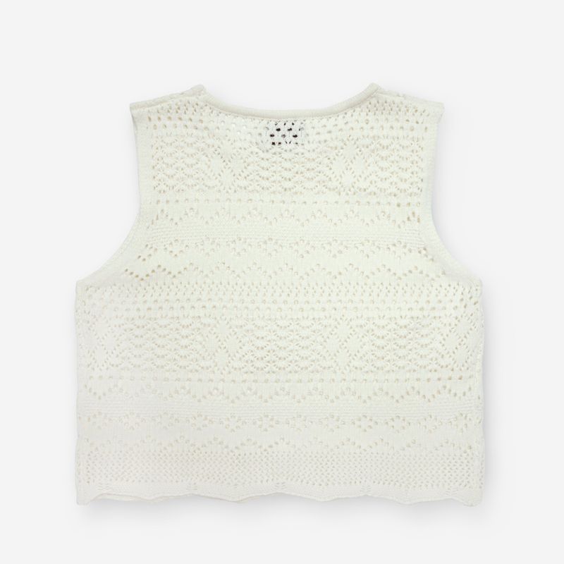 Tiki Knitted Sleeveless White