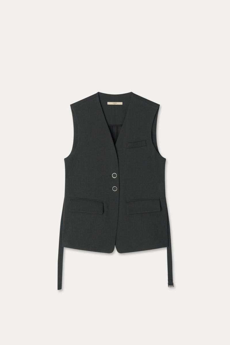 Overfit Sleeveless Jacket_Charcoal