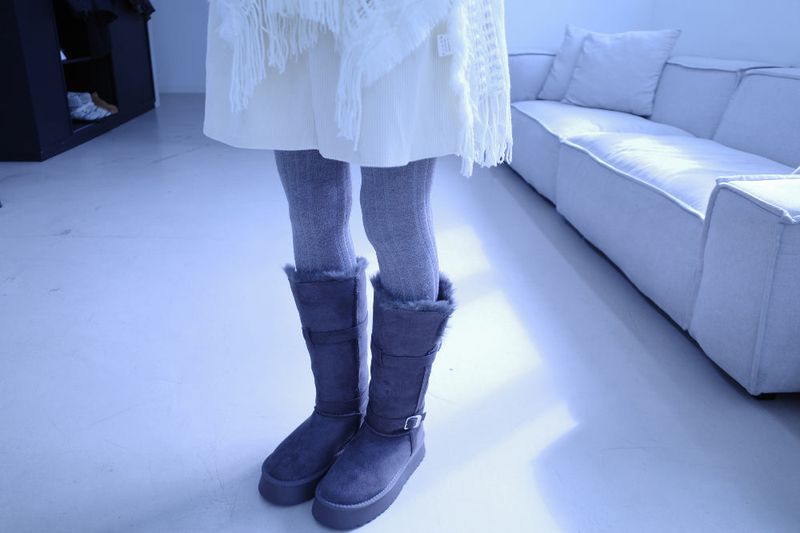 pom pom buckle long ugg boots