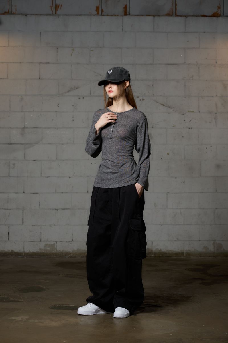 FAIRY WOOL LONG SLEEVE / CHARCOAL