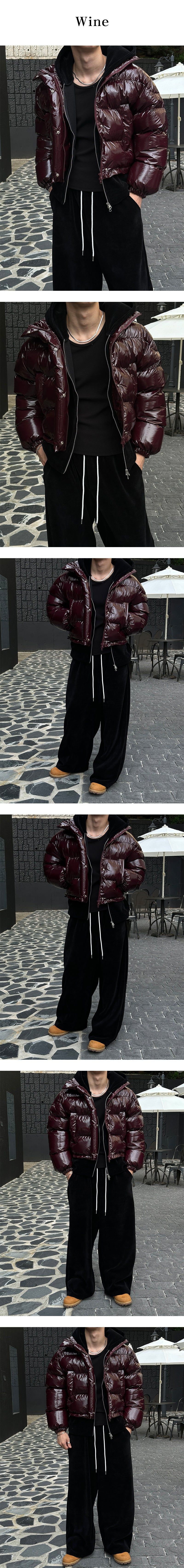  [F/W] Volume crop glossy padding(3color)