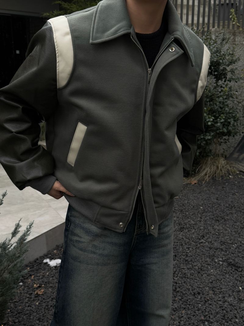 Stadium varsity collar jacket