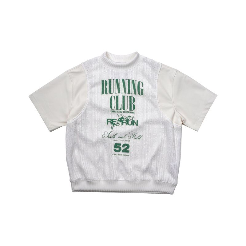 C.O.M.E（シーオーエムイー）の「[UNISEX] Leather-Sleeve Cable-Knit Sweater (White)（Tops）」