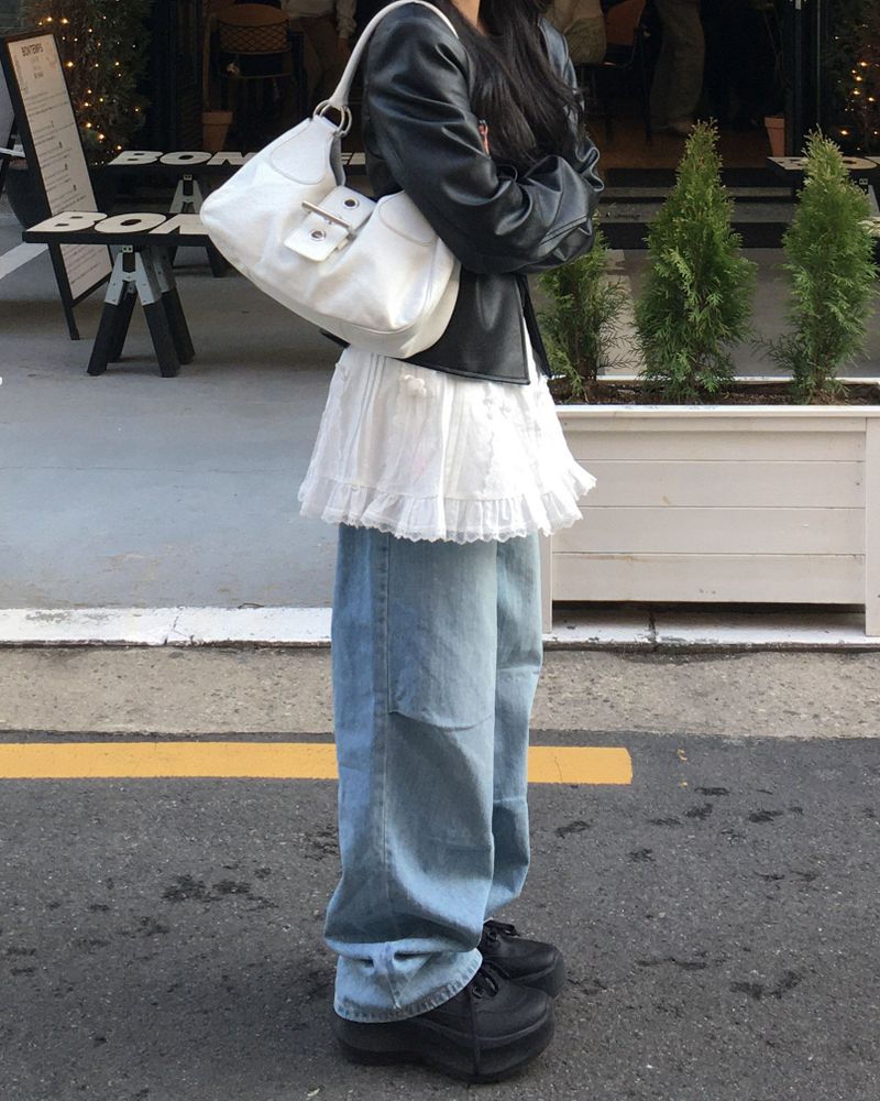 Ribbon frill mini skirt