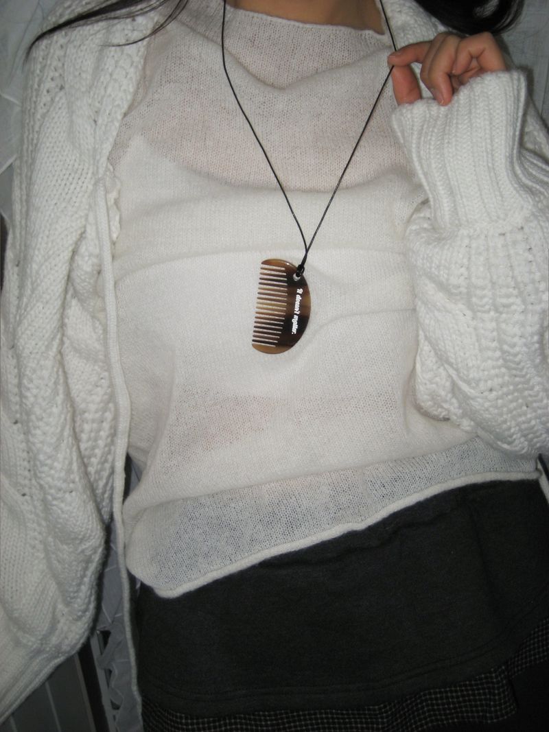 [2 way] Veining comb bagcharm (Brown)