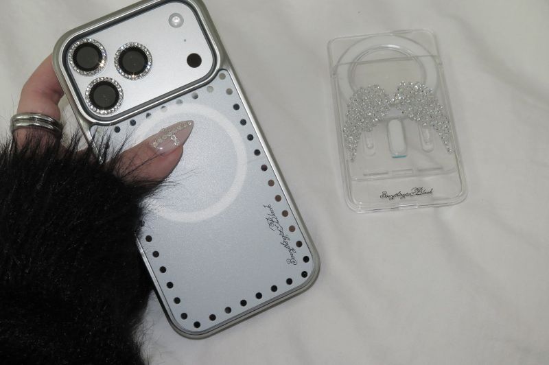 round dot mirror bumper case + magsafe [white]