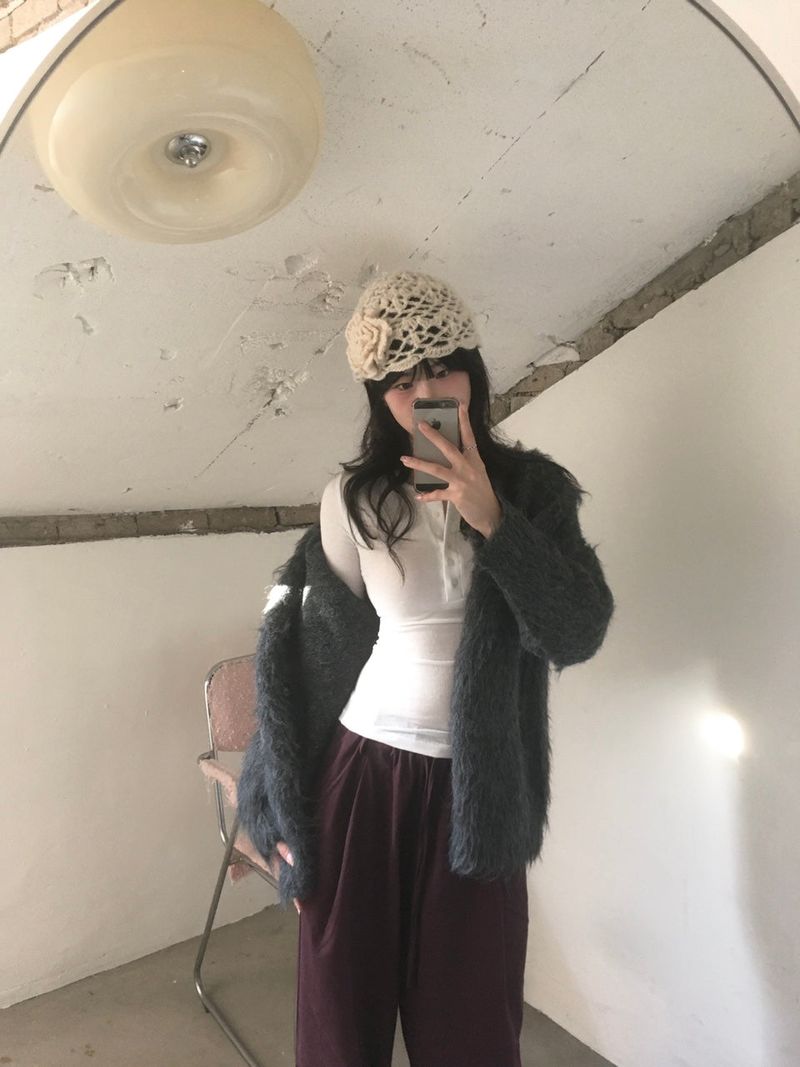 hairy overfit cardigan