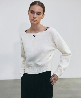 MINIMAL NNC BOAT NECK KNIT_BLACK