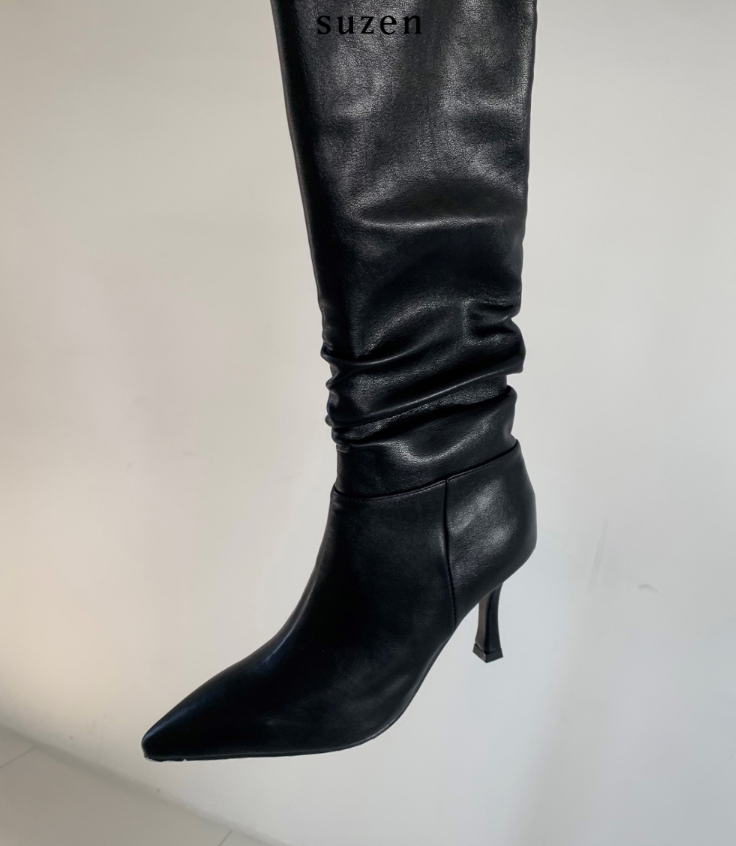 Ive Shirring Long Boots (2color)
