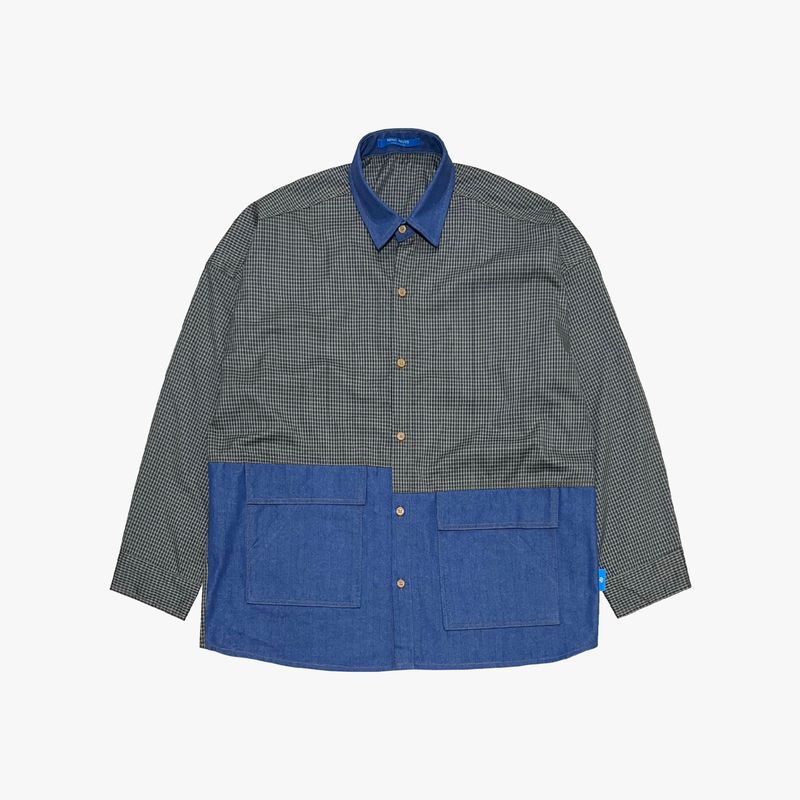 switch panel check shirt_blue