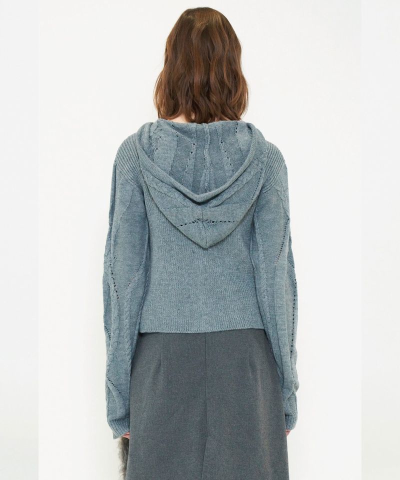 DOUBLE ZIP KNIT HOODIE