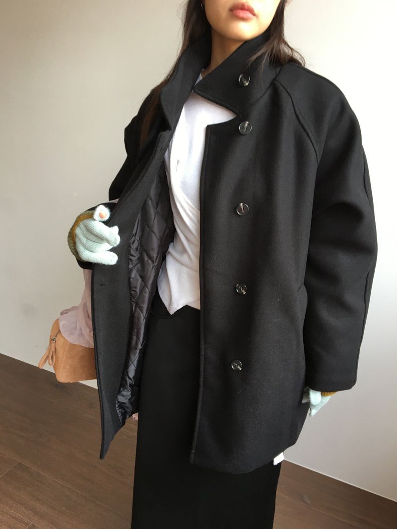 Classic High Neck Half Coat (2 Colors)