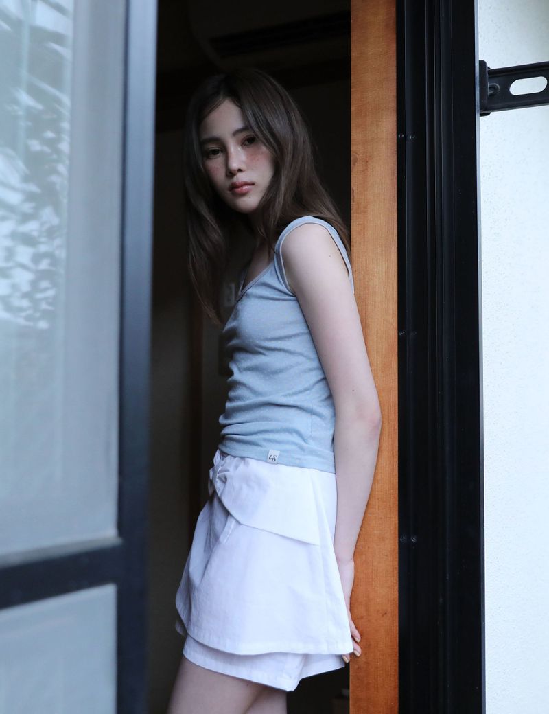 STAR CONTRAST SLEEVELESS(BLUE)