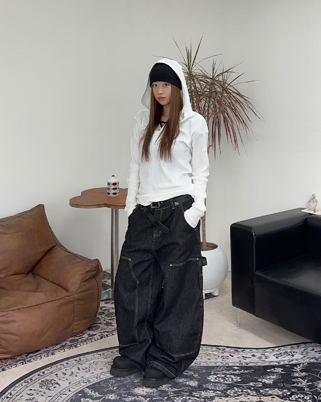 Charis Henley Neck Hooded Knit