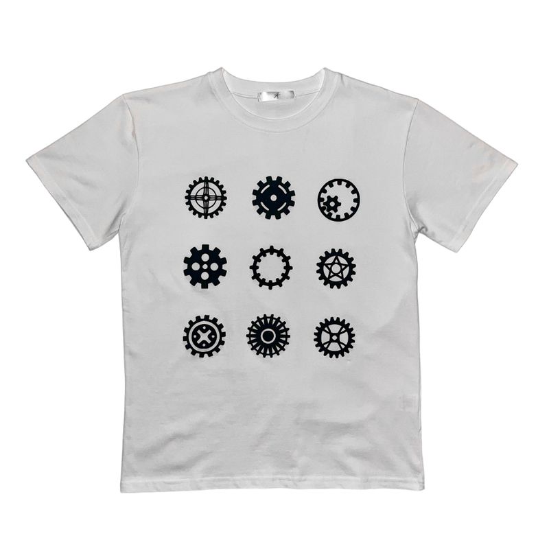 SMOKEASTAR(スモークアスター)の「NINE GEARS T-SHIRTS (WHITE)(Tops)」