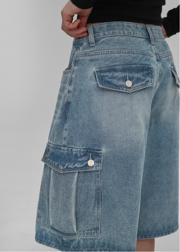 [MADE] Current Cargo Bermuda Denim Pants