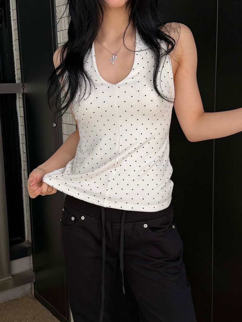 Micro dot halter top(3color)