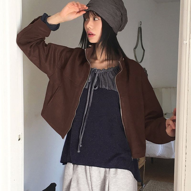 [FW Recommended Item] Nuen Suede Slit String Zip-Up Jacket