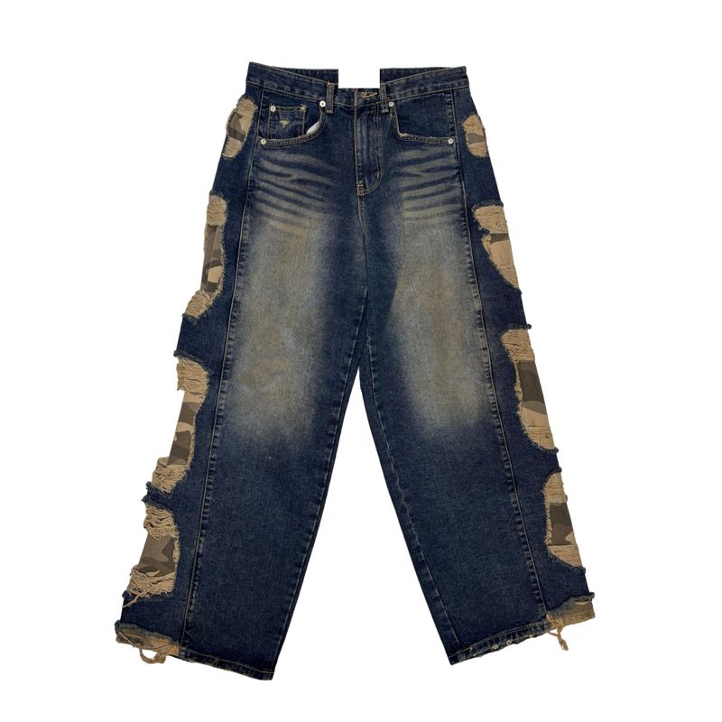 (Unisex) Camo denim pants