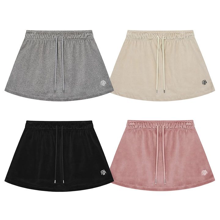 VELOUR TRAINING SKIRT [4color]