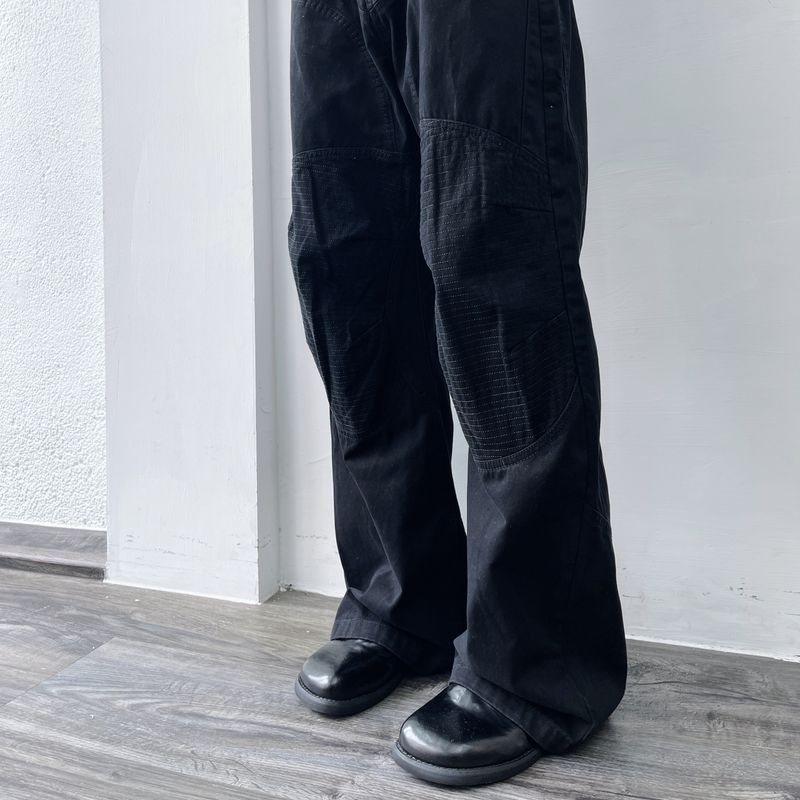 Curved Stitch Wide Trousers