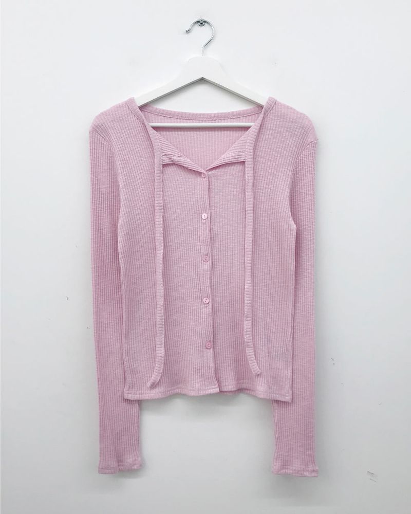 Ribbed Strap Cardigan (6color)