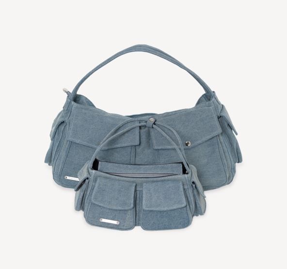 OUT POCKET BOSTON BAG DENIM LARGE