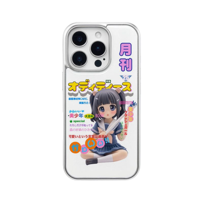 ODDiTEETH（オディティース）の「Brush Girl Magazine phone case (Pigtails)（Smartphone Accessories）」