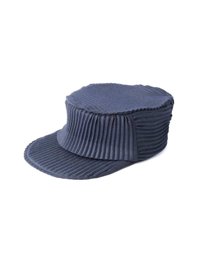 6CRAYON(シックスクレヨン)の「6CRAYON Denim Blue Pleated Flat Top Stretch Baseball Cap(Hats)」