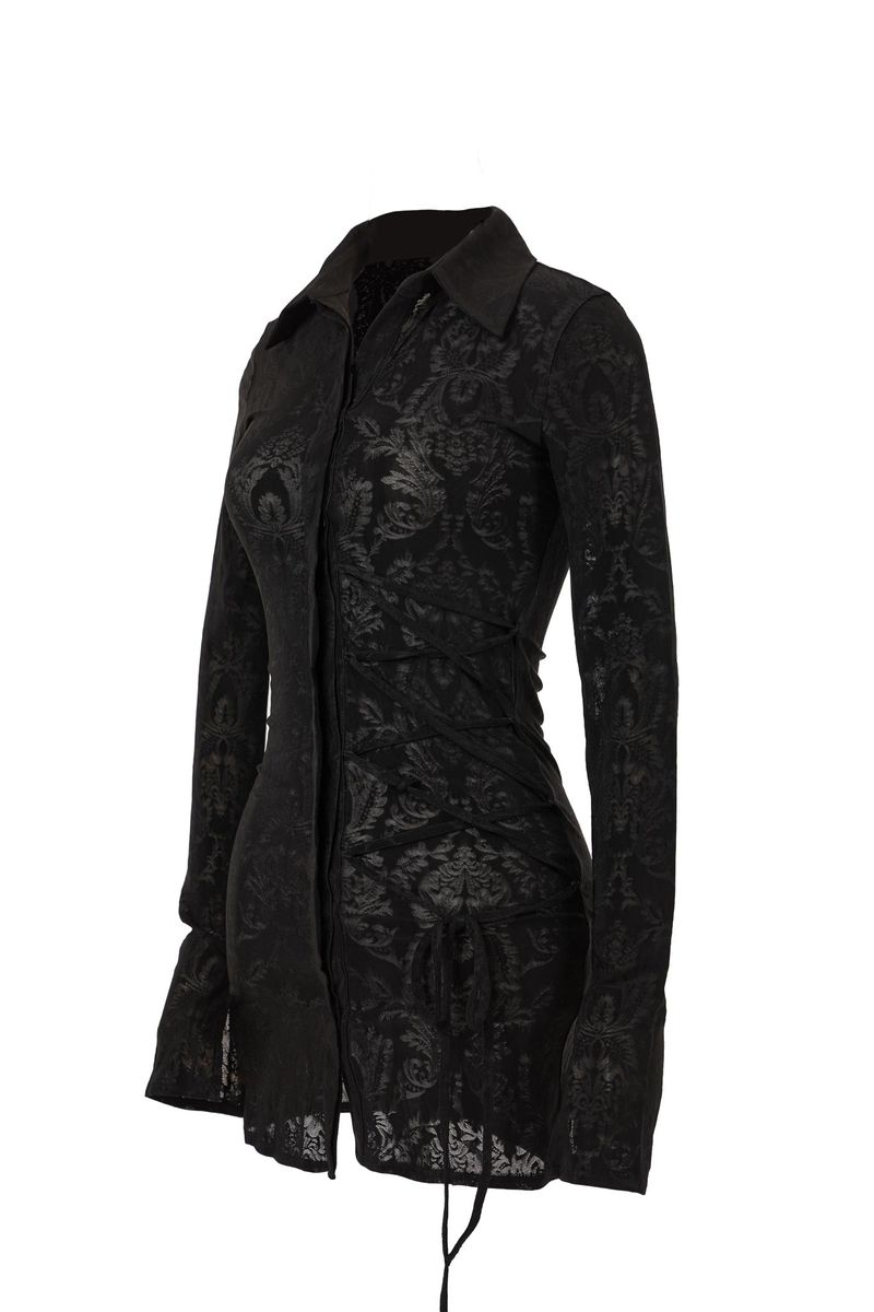 MESH CORSET SHIRTS[black]