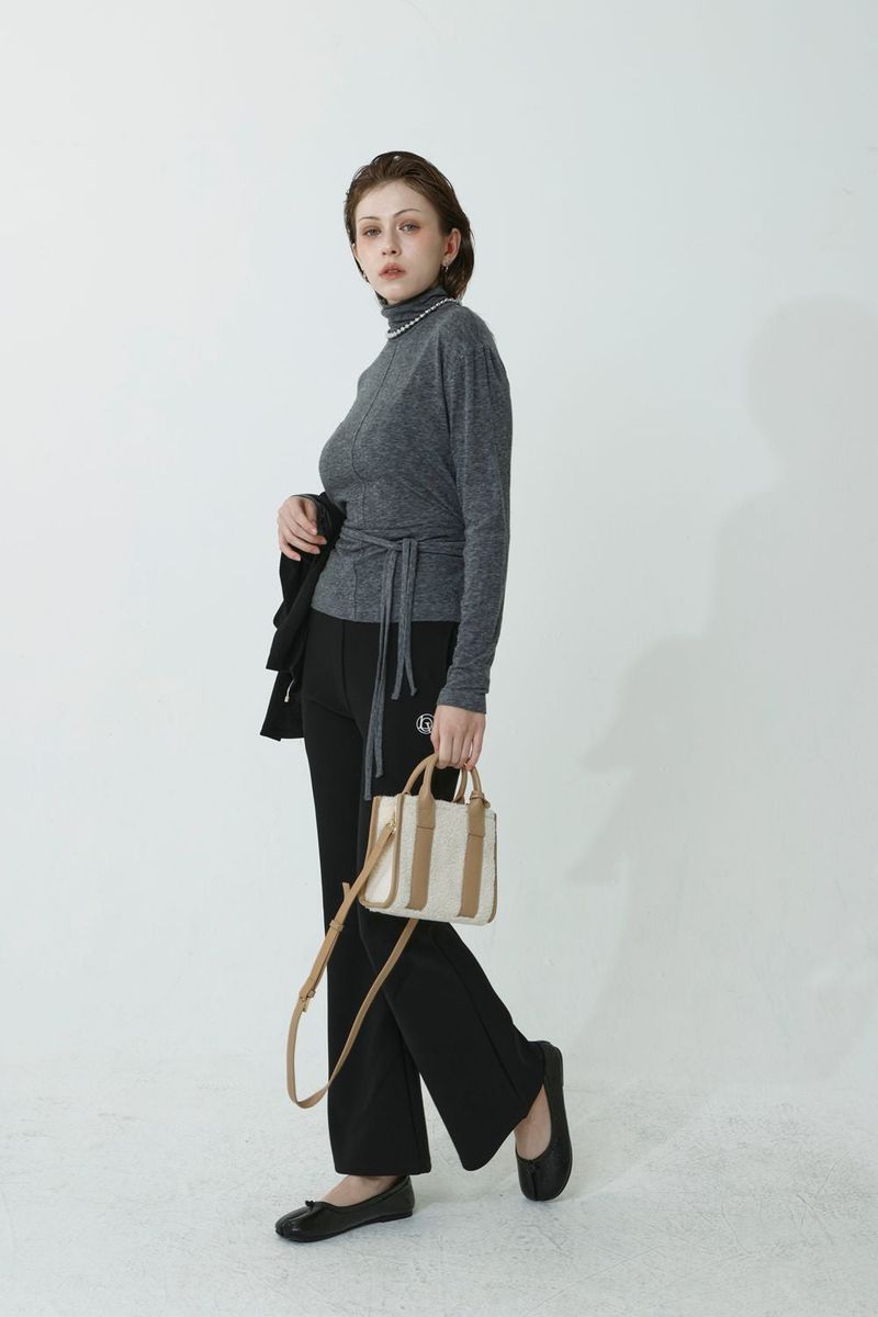 WOOL SPAN TURTLENECK T-SHIRT_CHARCOAL