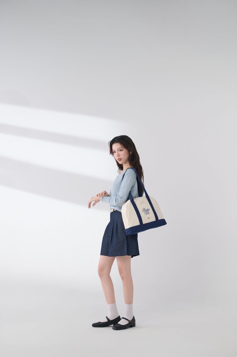 Butter Club BISCOTI Canvas Tote Bag Zipper 14 Inch Laptop Multi Colours