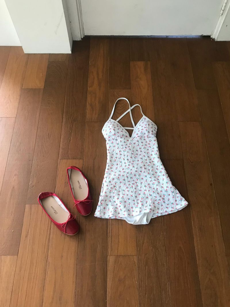 red flower monokini