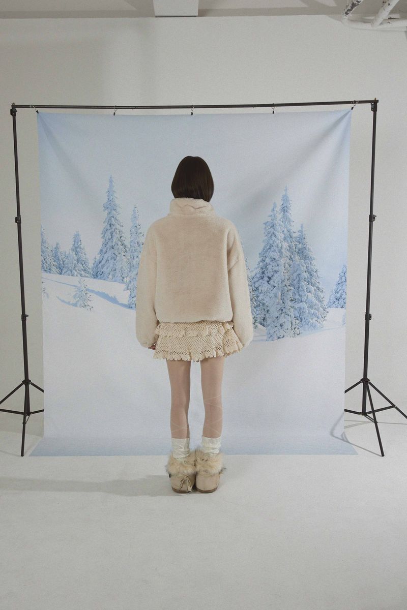 Rabbit Heart Fur Jacket BEIGE Ver.2